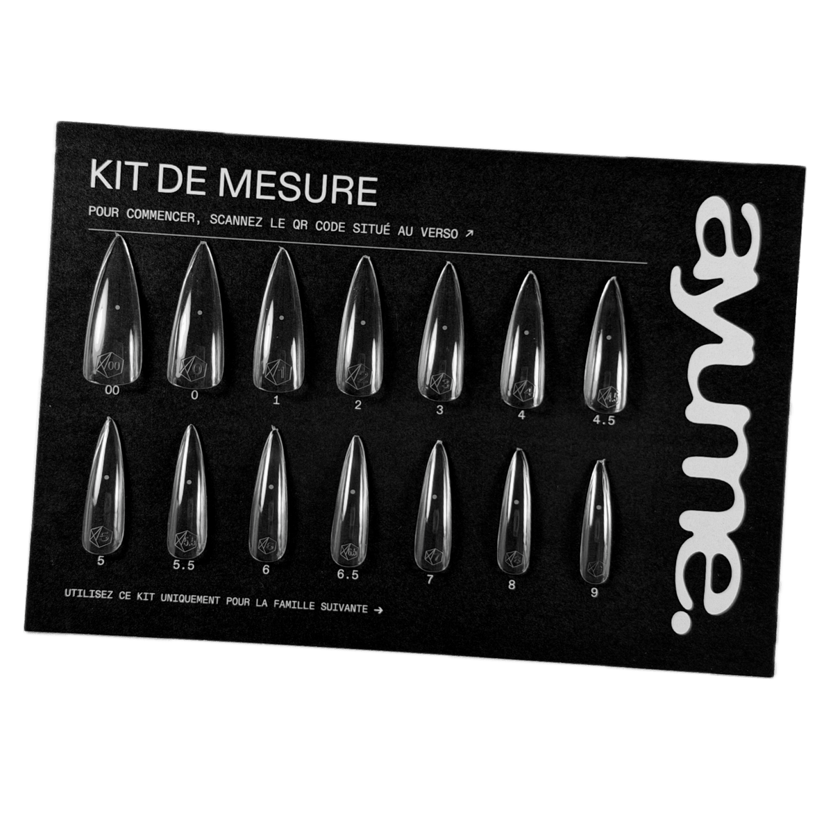 Kit de mesure Classique ayume. : 14 capsules Stiletto en longueur L